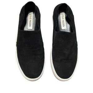 Steve Madden Fayna Faux Suede Loafer Sneakers Black Size 9